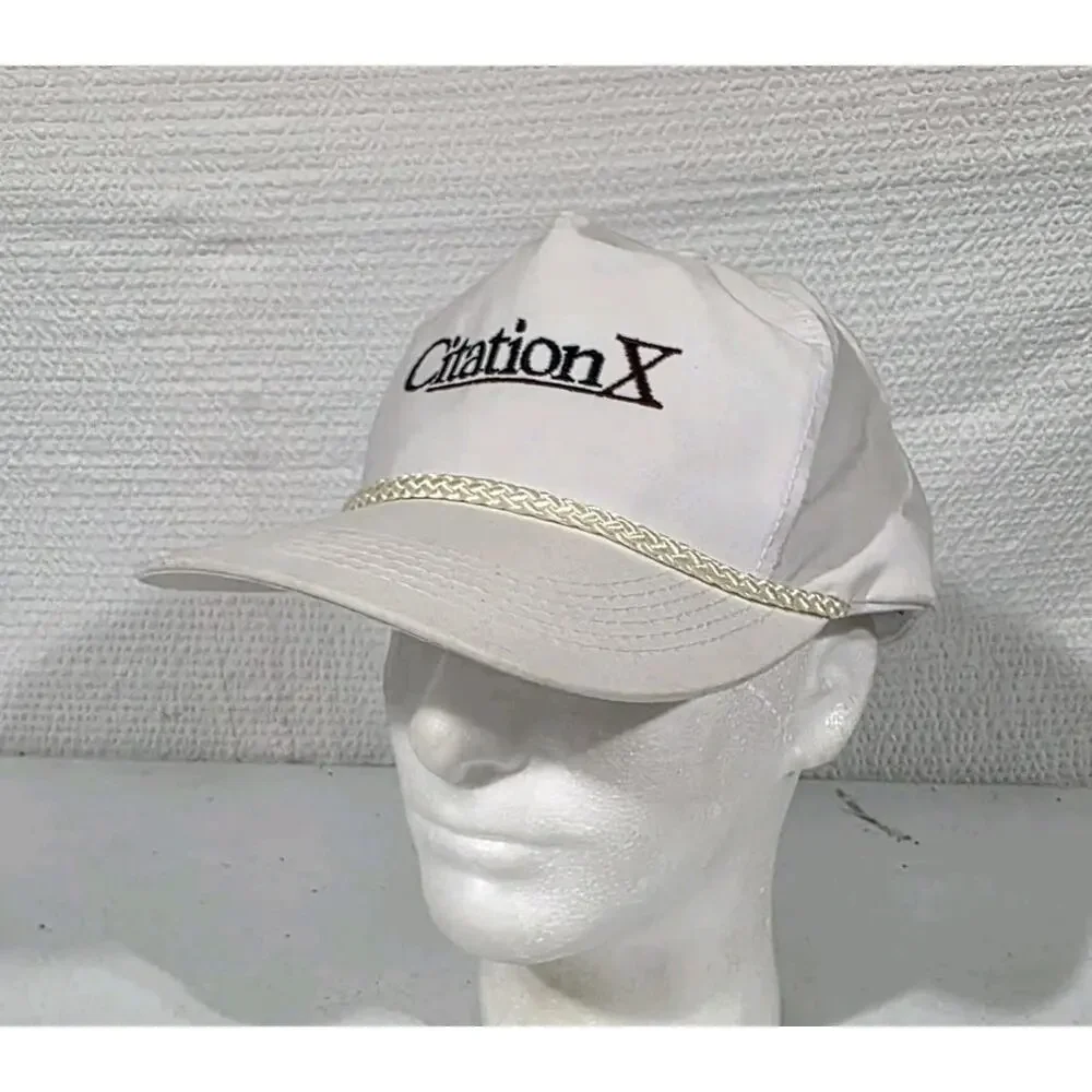 Vintage Cessna Citation X Hat Strapback Rope Adjustable Cap Aviation